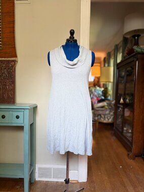Heather Gray Sleeveless Cowl Neck Swing Dress